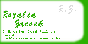 rozalia zacsek business card
